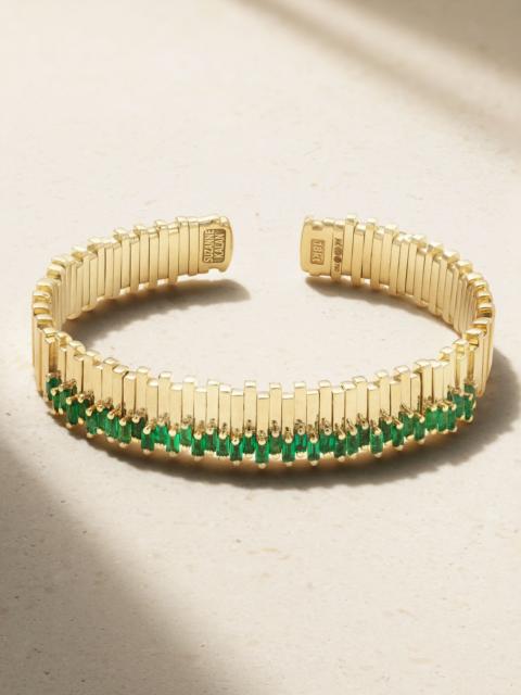 SUZANNE KALAN 18-karat gold emerald bangle Gold