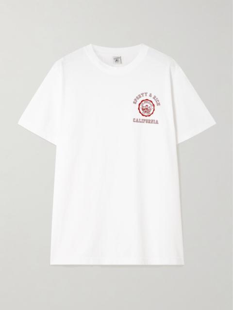 Sporty & Rich California printed cotton-jersey T-shirt White