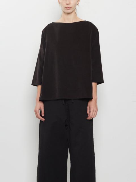 ALBUM DI FAMIGLIA Velvet Boatneck Top — Brown