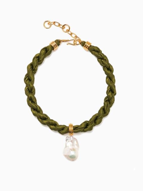 LIZZIE FORTUNATO Woven Collar in Olive Branch/Green