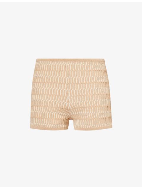 DEVON WINDSOR Grazia Metallic Knit Shorts