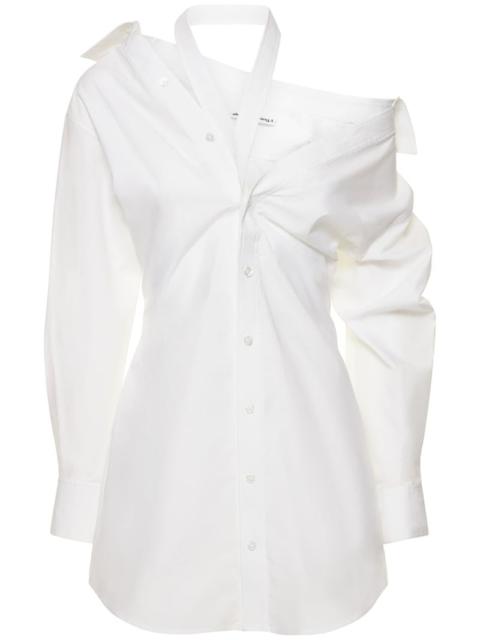 Alexander Wang Off-the-shoulder fitted mini shirt dress