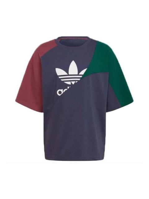 adidas adidas originals Bld Cb Tee Colorblock Round Neck Splicing Sports Short Sleeve Multicolor HC4497