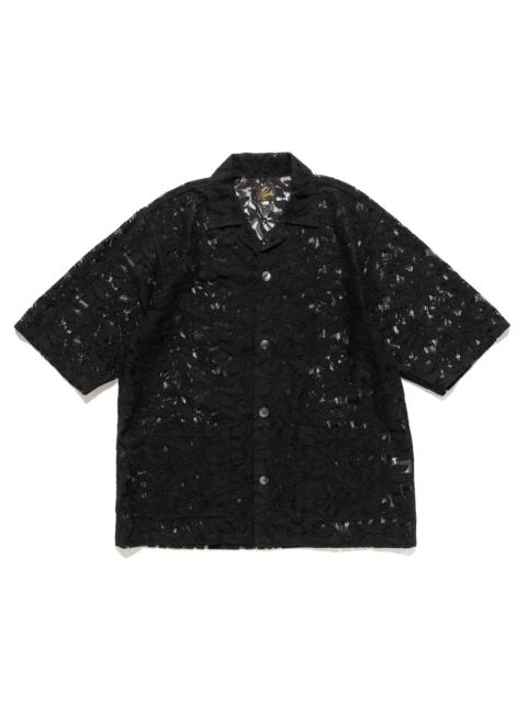 NEEDLES CABANA SHIRT - C/PE/R LACE CLOTH / FLOWER BLACK