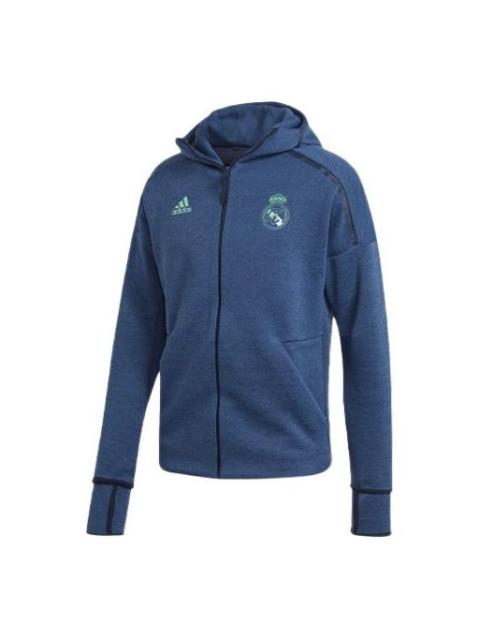 adidas adidas Colorblock Casual Sports Soccer/Football Real Madrid Hooded Jacket Navy Blue DX8699