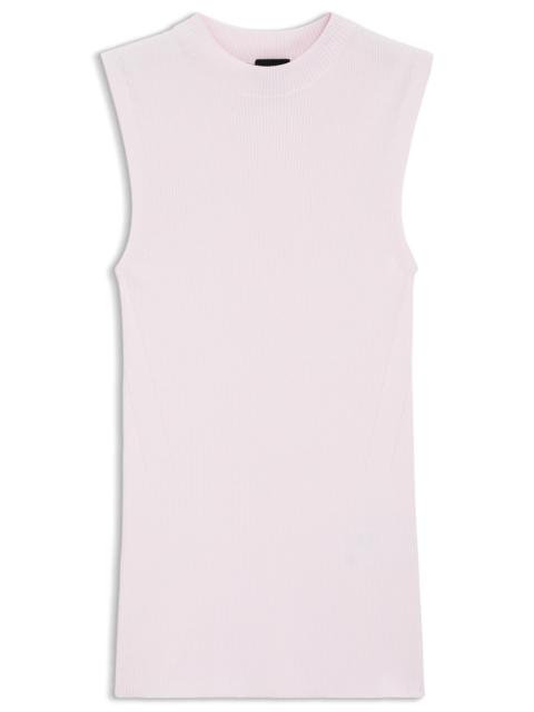 BOSS RIBBED TOP WITH MOCK NECKLINE