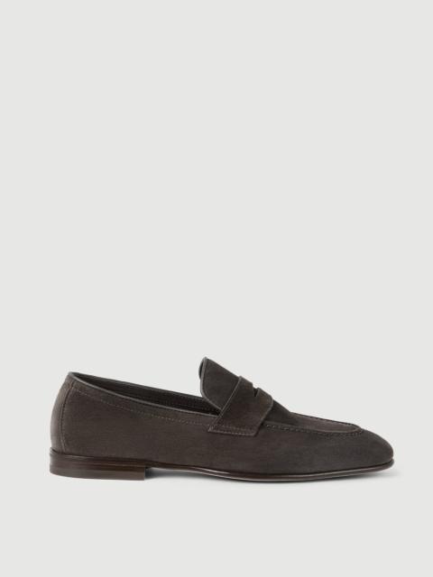 Brunello Cucinelli Suede soft penny loafers