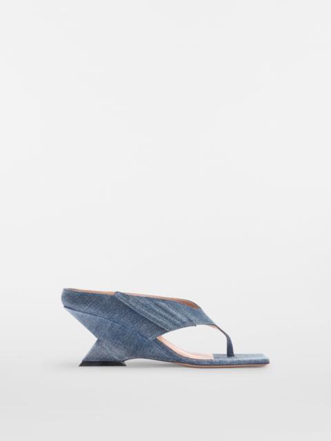THE ATTICO ''CHEOPE'' BLUE DENIM THONG SANDAL
