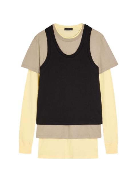 WARDROBE.NYC colour-block layered mini dress