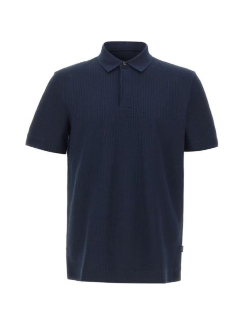 BOSS checked jacquard-texture polo shirt
