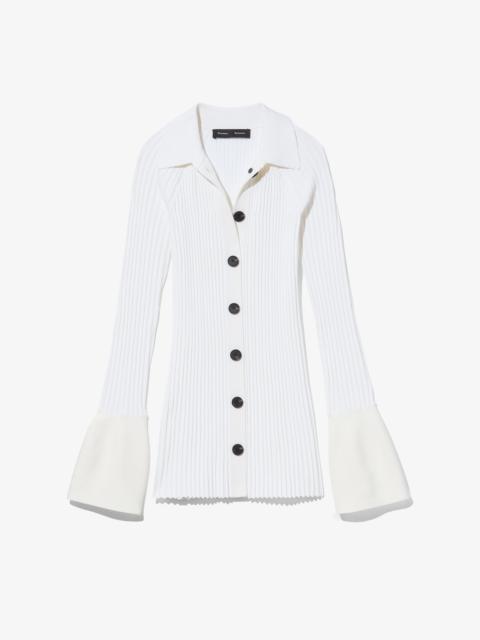 Proenza Schouler Rib Knit Collared Cardigan