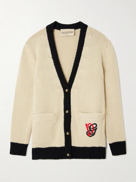 Valentino Embroidered Wool Cardigan