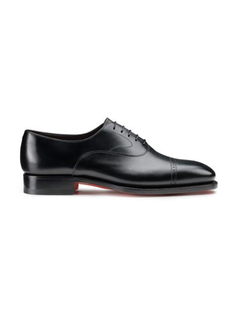 Santoni Men's black leather Oxford lace-up