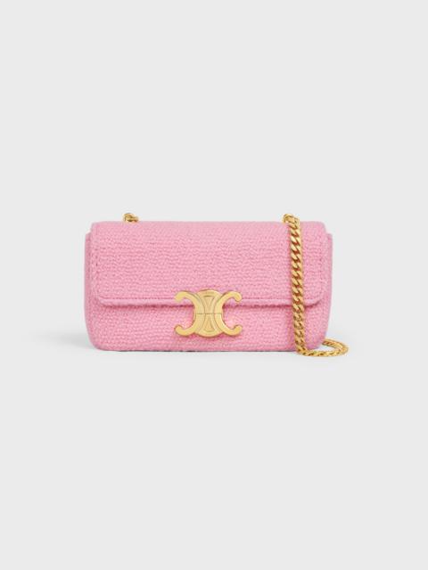 CELINE CHAIN SHOULDER BAG triomphe in Bouclette Textile & Calfskin