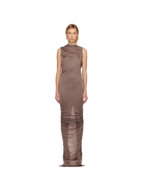 Rick Owens Lilies Taupe Concordians Eva Maxi Dress