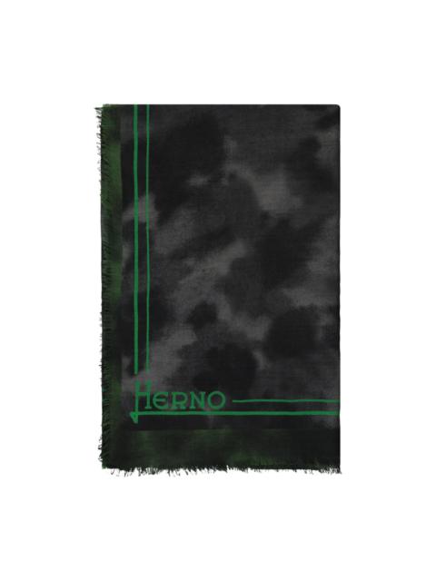 Herno fringed logo-print scarf