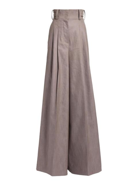 ELIE SAAB Cotton Twill Pants brown