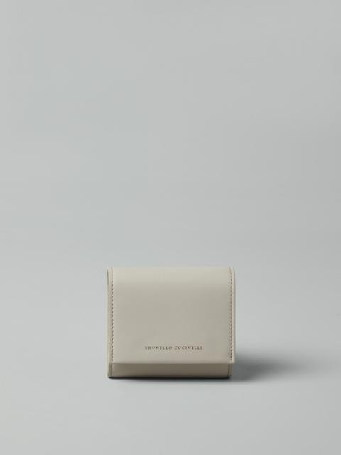 Brunello Cucinelli Calfskin wallet with precious chain