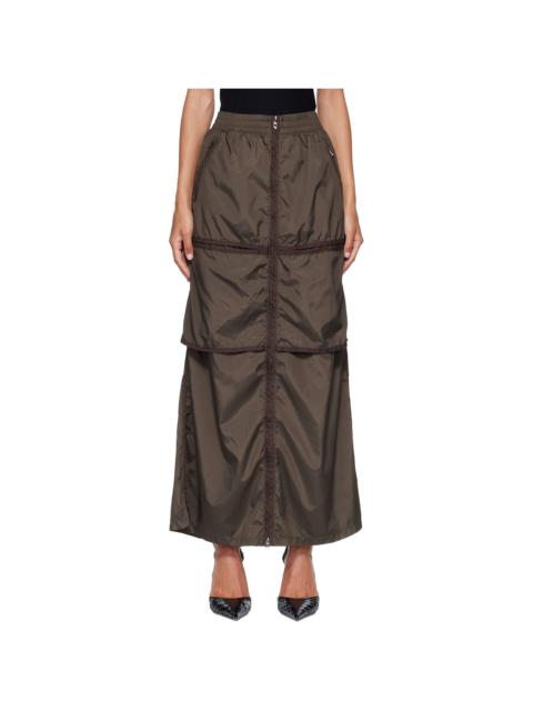 Diesel Khaki Windbreaker Maxi Skirt
