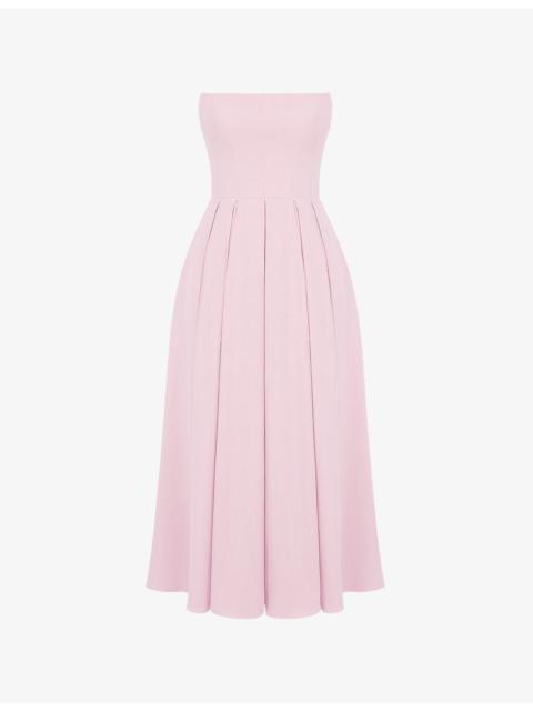 House of CB Contessa Strapless Corset Woven Midi Dress