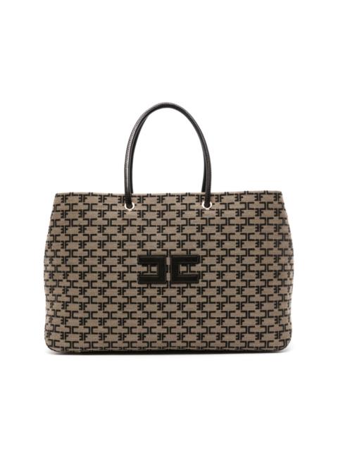 ELISABETTA FRANCHI logo-appliquÃ© monogram tote bag