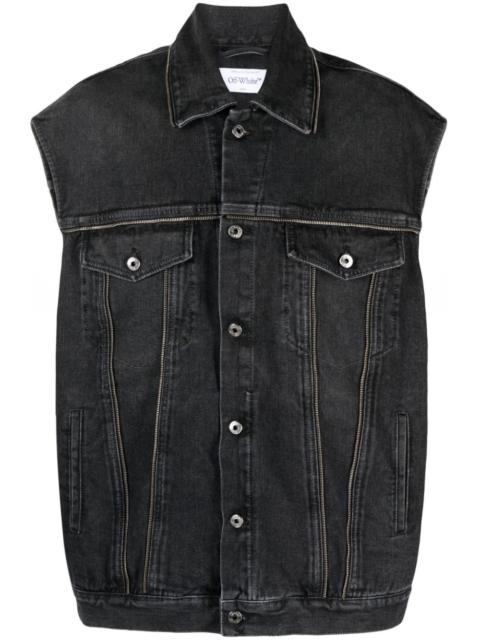 Off-White zip-embellished denim gilet