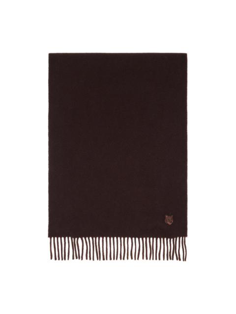 Maison Kitsuné Brown Bold Fox Head Double Face Scarf