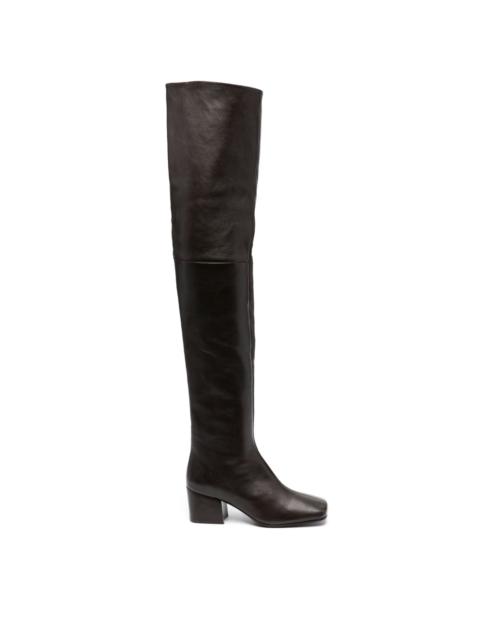60mm leather thigh-high boots