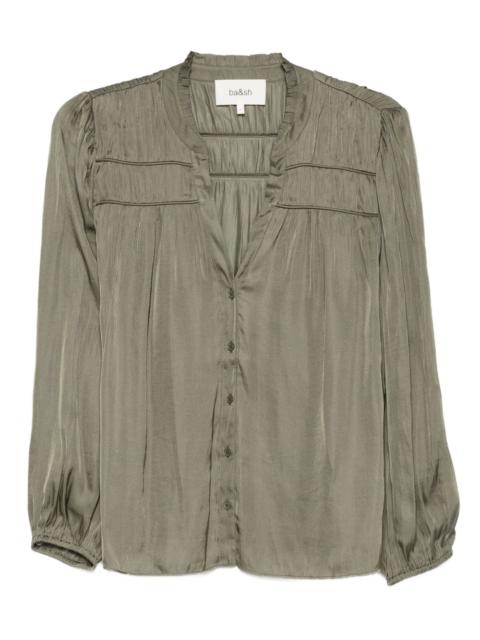 ba&sh Cess pleated button-up blouse