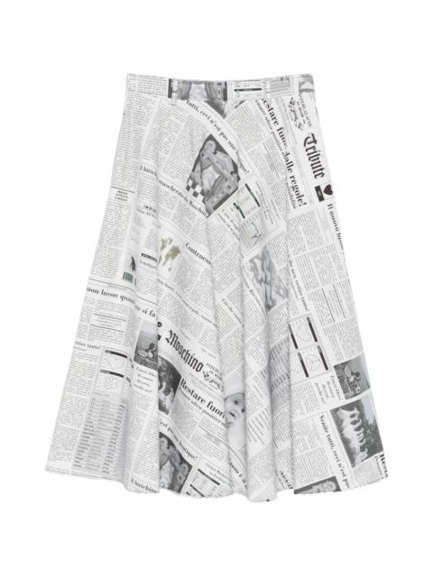 Moschino newspaper-print midi skirt