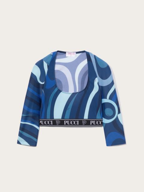 PUCCI MARMO-PRINT CROP TOP