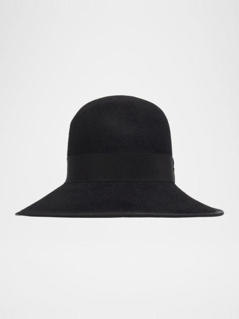 Valentino VLogo Signature Large Brim Hat in Lapin Fabric