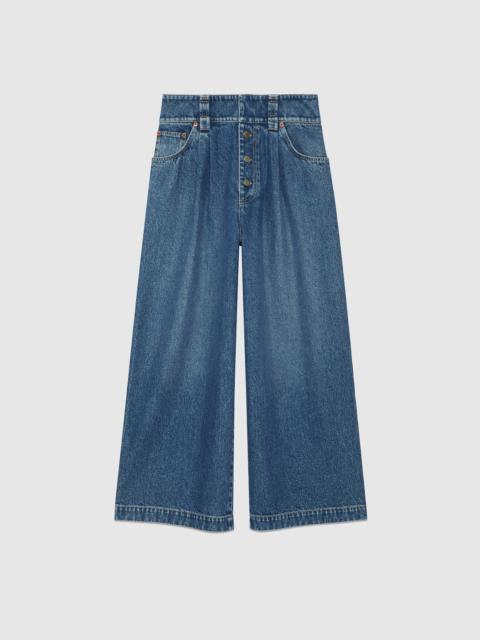 GUCCI Denim pant with Gucci label