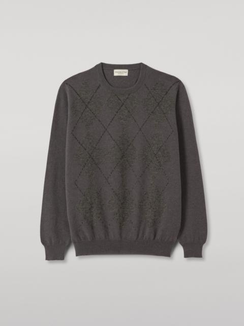 Johnstons of Elgin Argyll Grey Cashmere Jumper