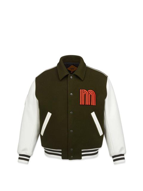 MCM M Logo Varsity Jacket in Loden Wool