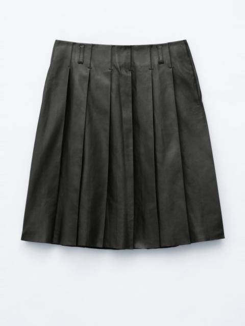 & Other Stories Pleated Leather Skirt