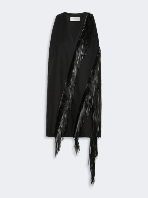 Sportmax GALOSCE Fringed twill mini dress - BLACK
