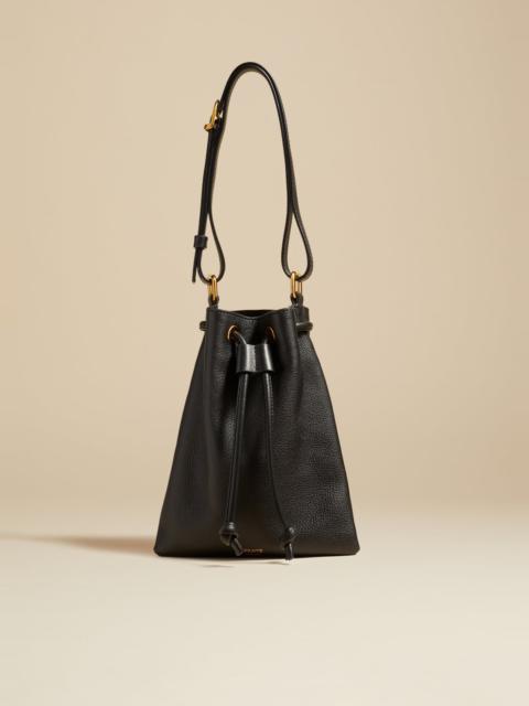 The Medium Olivia Hobo in Black Leather– KHAITE