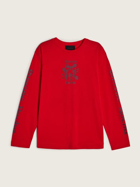 Simone Rocha Coming Up Roses Print Long Sleeve T-Shirt