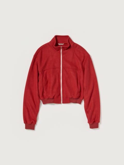 AURALEE PURE SILK COMFORT FLEECE ZIP BLOUSON