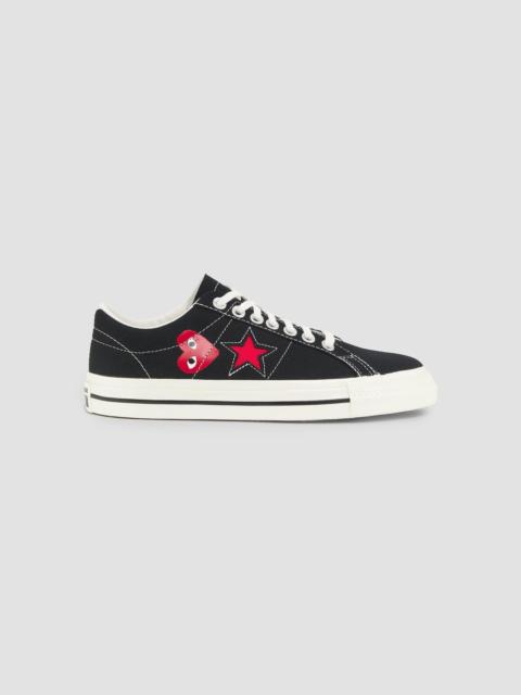 Comme des Garçons PLAY Unisex One Star Low-Top Sneakers - Black