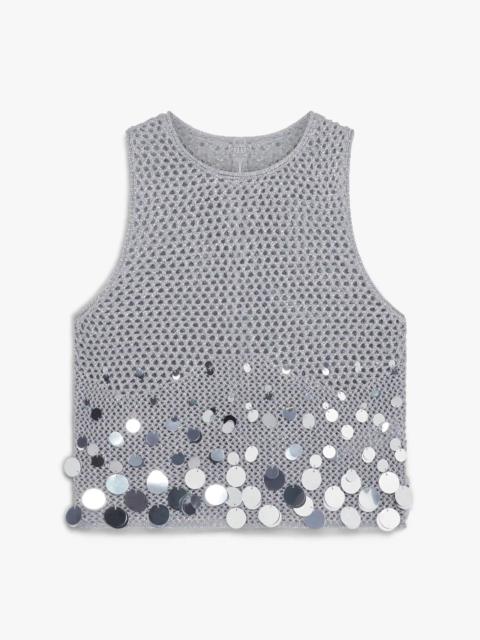 CASABLANCA Silver Crochet Mirror Top | Casablanca Paris