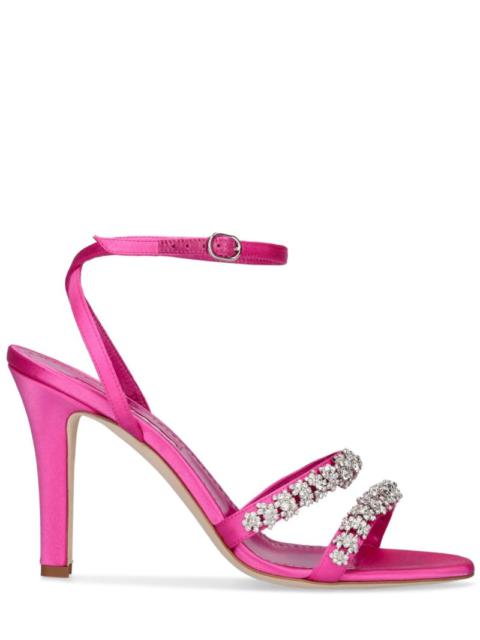 Manolo Blahnik 105mm Vedada satin & crystal sandals