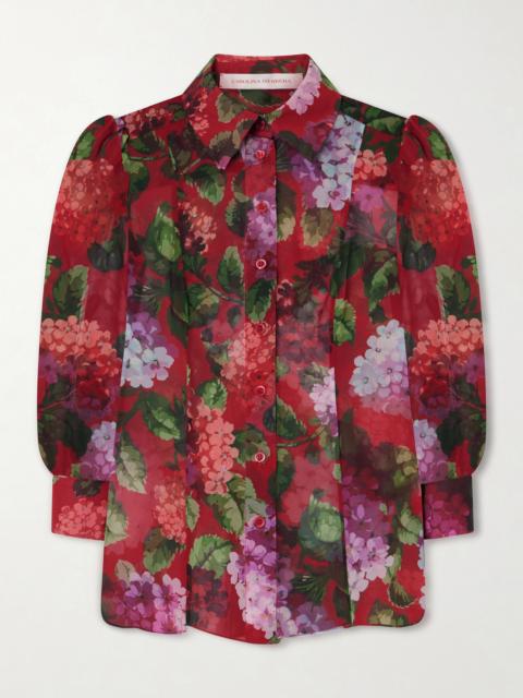 CAROLINA HERRERA Floral-print Silk-chiffon Blouse