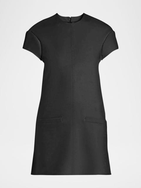 courrèges Heritage Wool-Blend Cap-Sleeve Mini Dress