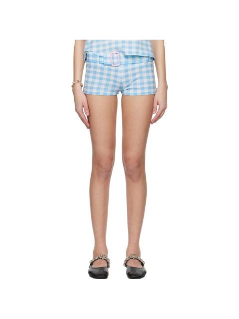 SUPER YAYA Blue & White Claudine Shorts
