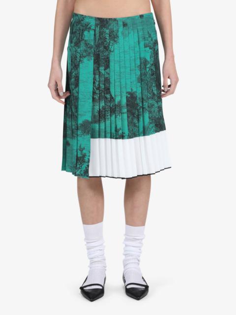 N°21 LANDSCAPE-PRINT PLEATED SKIRT