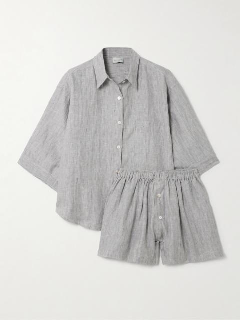 DEIJI STUDIOS The 03 Striped Washed-linen Shirt And Shorts Set