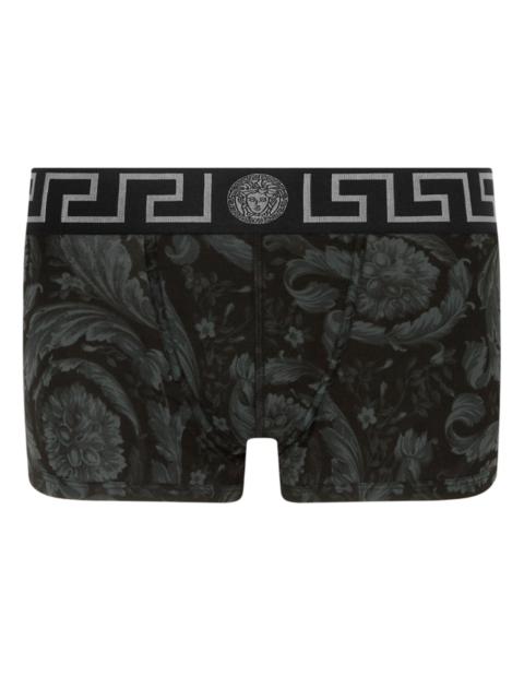 VERSACE Men's Stretch Cotton Boxer Briefs - Black Print