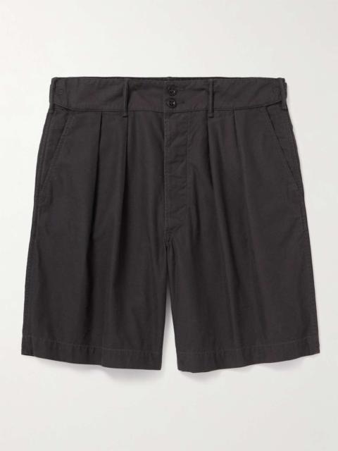 RRL by Ralph Lauren Hawkes Wide-Leg Pleated Cotton-Twill Shorts